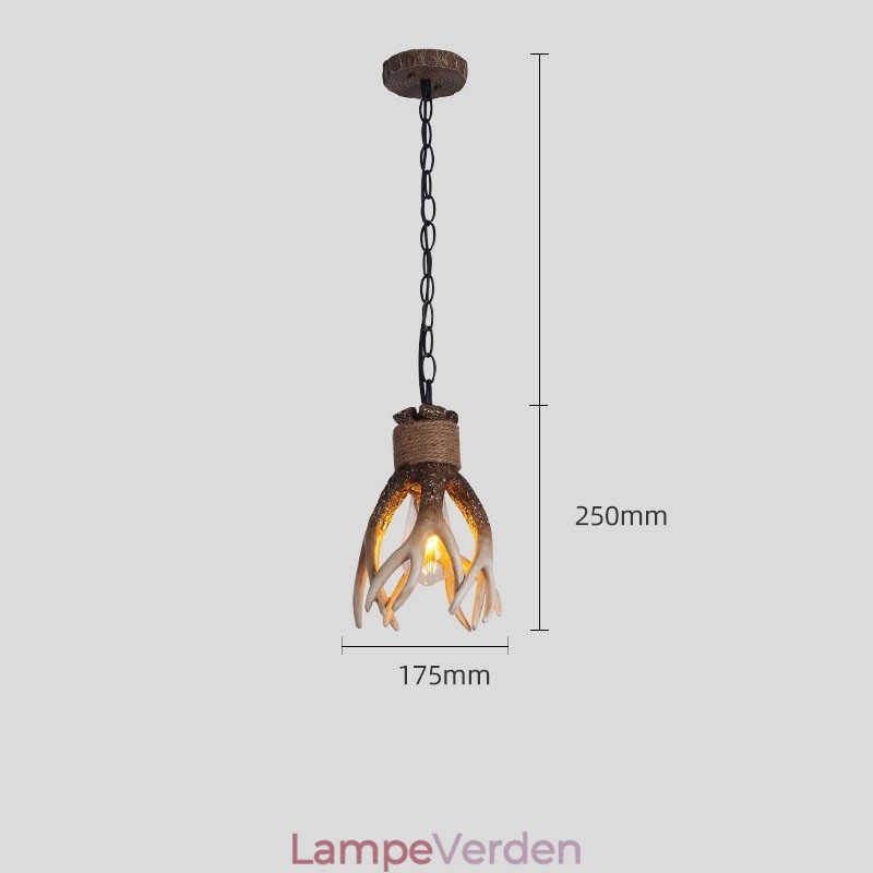 One Light Rustik Kunstnerisk Retro Antler Antik Pendel Light