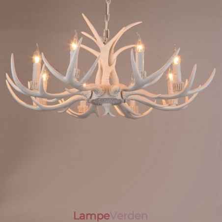 8 Lys hvid Rustik Kunstnerisk Retro Antler Antik Lysekrone 8 Lys hvid Rustik Kunstnerisk Retro Antler Antik Lysekrone