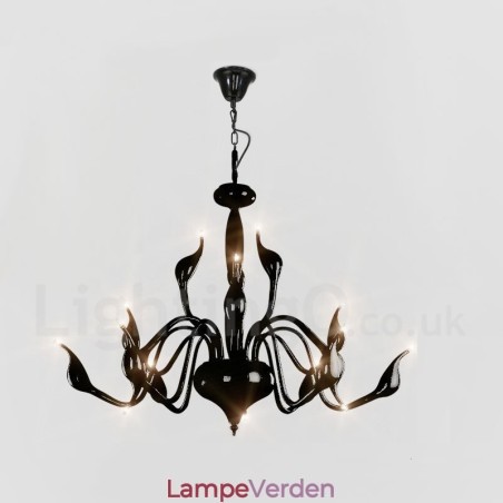 15 lys sort moderne moderne galvaniseret metal lysekrone 15 lys sort moderne moderne galvaniseret metal lysekrone