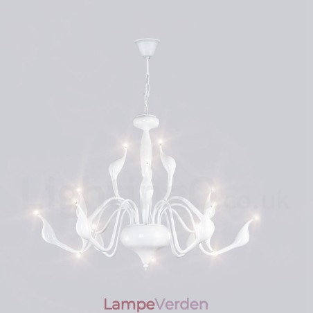 15 lys hvid moderne moderne galvaniseret metal lysekrone 15 lys hvid moderne moderne galvaniseret metal lysekrone