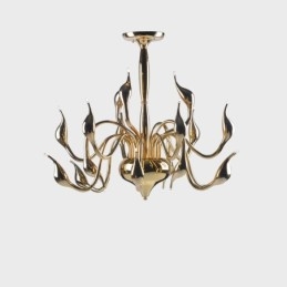 15 lys guld moderne moderne galvaniseret metal lysekrone