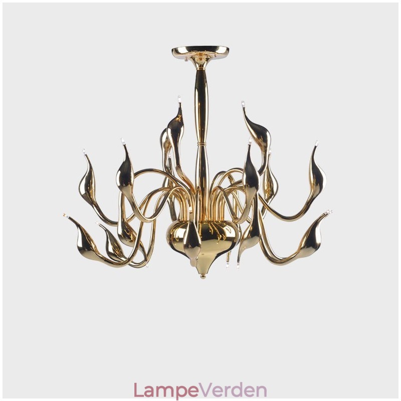 15 lys guld moderne moderne galvaniseret metal lysekrone