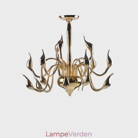 15 lys guld moderne moderne galvaniseret metal lysekrone