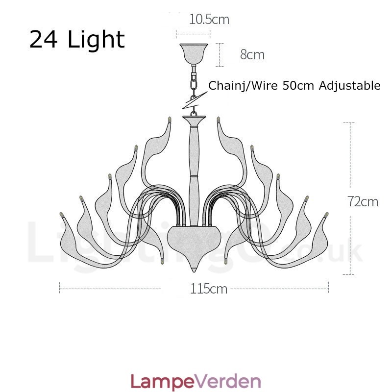 24 lys moderne svane lysekrone lys G4 guldbelægning