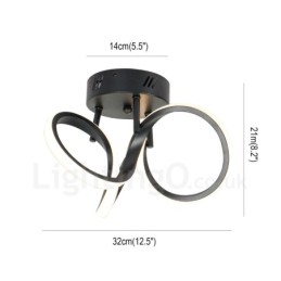 Triac Switch Dæmpbar Sort Moderne Moderne Nordisk Stil Flush Mount Rund Loftslampe