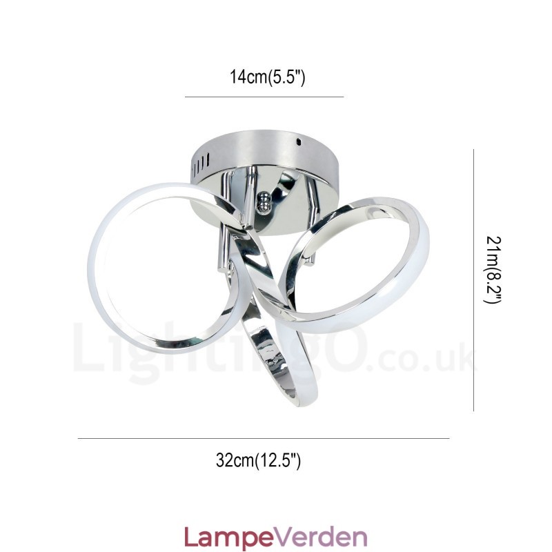 Triac Switch Dæmpbar Krom Moderne Moderne Nordisk Stil Flush Mount Rund Loftslampe