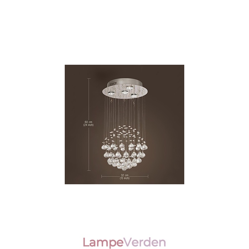 Lysekrone luksus moderne krystal 4 lys