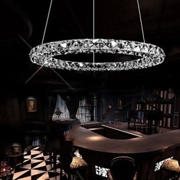 Krystal Pendel Belysning Modern Single D40CM Tre sider K9 Krystal Indendørs Loftslamper Lampearmaturer