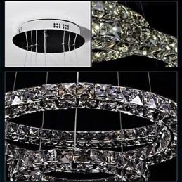Krystal Pendel Belysning Modern Single D40CM Tre sider K9 Krystal Indendørs Loftslamper Lampearmaturer