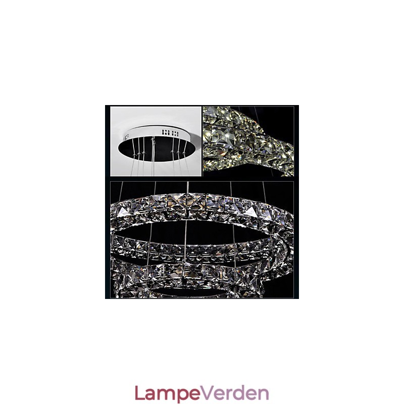 Krystal Pendel Belysning Modern Single D40CM Tre sider K9 Krystal Indendørs Loftslamper Lampearmaturer