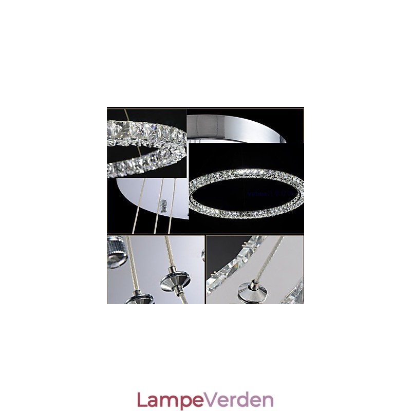 Krystal Pendel Belysning Modern Single D40CM Tre sider K9 Krystal Indendørs Loftslamper Lampearmaturer