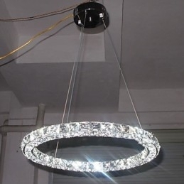 Krystal Pendel Belysning Modern Single D40CM Tre sider K9 Krystal Indendørs Loftslamper Lampearmaturer
