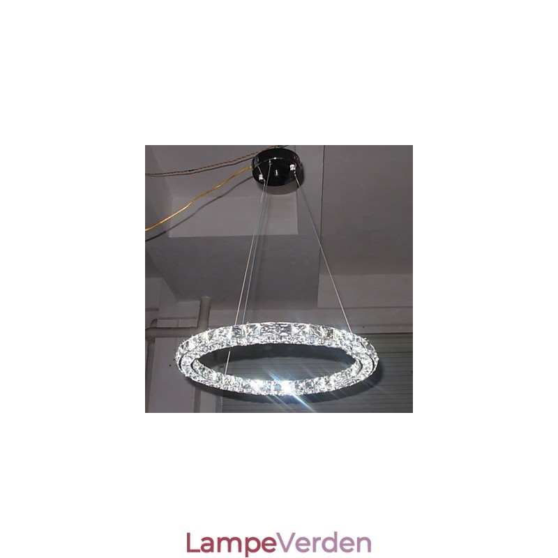 Krystal Pendel Belysning Modern Single D40CM Tre sider K9 Krystal Indendørs Loftslamper Lampearmaturer
