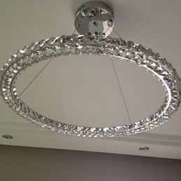 Krystal Pendel Belysning Modern Single D40CM Tre sider K9 Krystal Indendørs Loftslamper Lampearmaturer