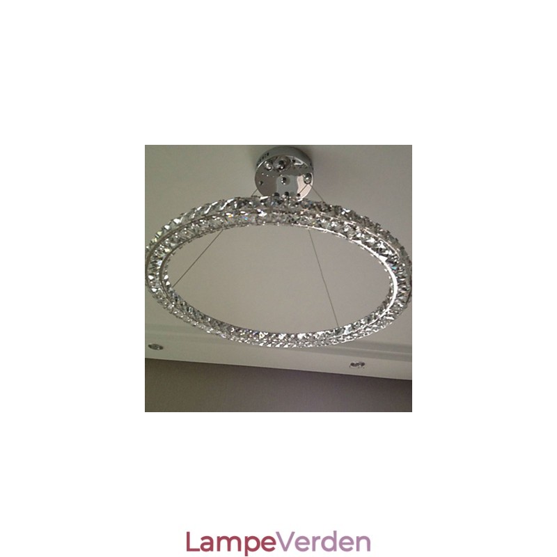 Krystal Pendel Belysning Modern Single D40CM Tre sider K9 Krystal Indendørs Loftslamper Lampearmaturer