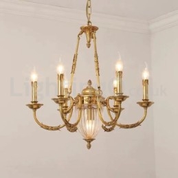 Luksus Fransk Hel Kobber Krystal Lysekrone Lampe Spisestue armatur Lysekrone