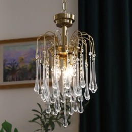 Vanddråbe armatur i glas lysekrone