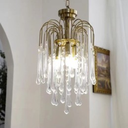 Vanddråbe armatur i glas lysekrone