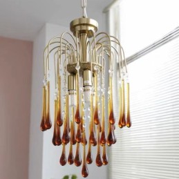 Vanddråbe armatur i glas lysekrone