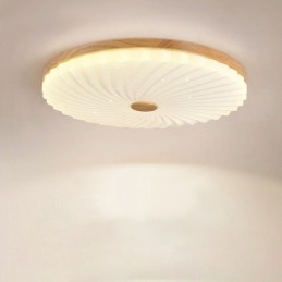 Nordisk Rund Enkel Moderne Massivt Træ Indsænket Loftslampe