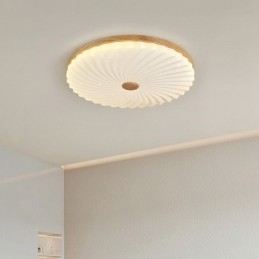 Nordisk Rund Enkel Moderne Massivt Træ Indsænket Loftslampe