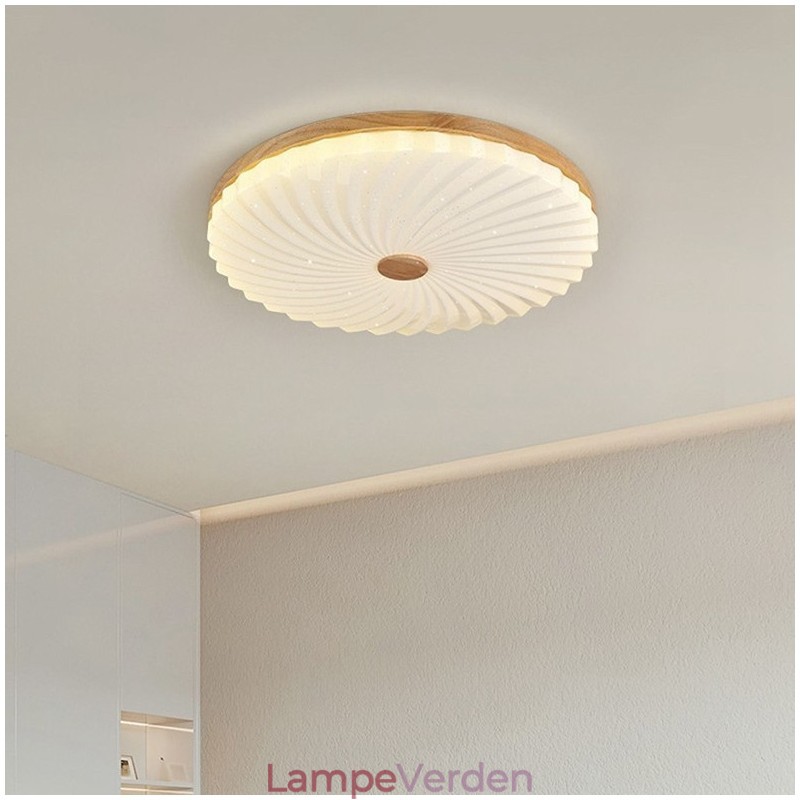 Nordisk Rund Enkel Moderne Massivt Træ Indsænket Loftslampe