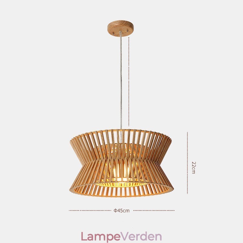 Vintage træ pendellampe