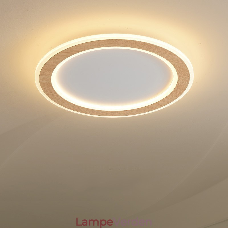 Rundt træ Moderne flush-mount loftslampe indendørs lysarmatur