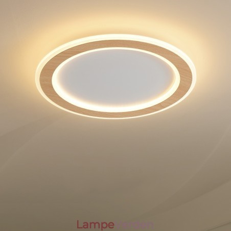 Rundt træ Moderne flush-mount loftslampe indendørs lysarmatur Rundt træ Moderne flush-mount loftslampe indendørs lysarmatur