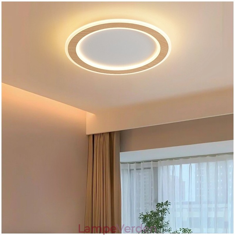 Rundt træ Moderne flush-mount loftslampe indendørs lysarmatur