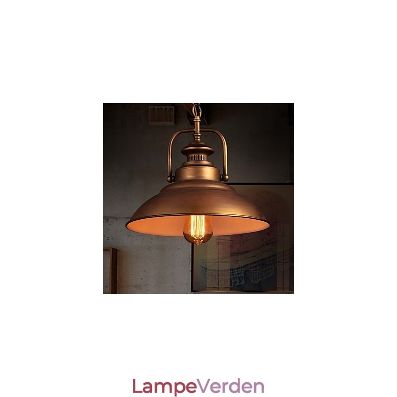 Retro pendel med metalparaplyskærm i gammel fabriksstil