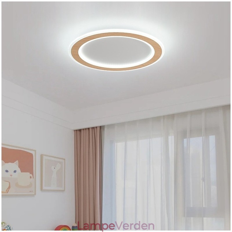 Rundt træ Moderne flush-mount loftslampe indendørs lysarmatur