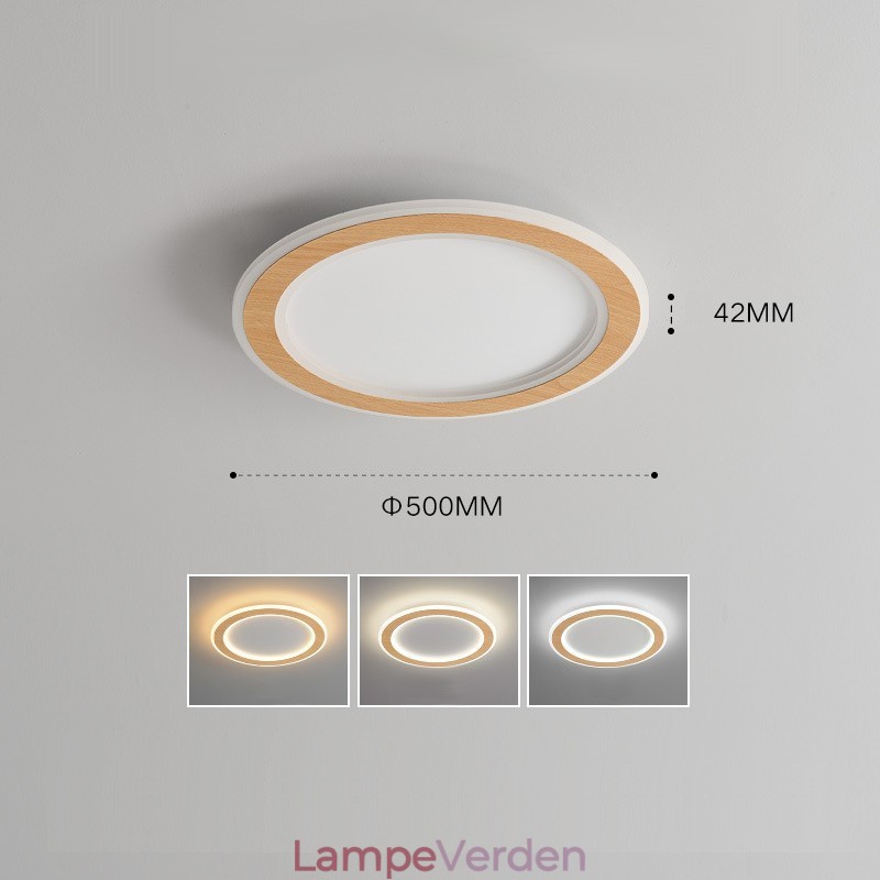 Rundt træ Moderne flush-mount loftslampe indendørs lysarmatur