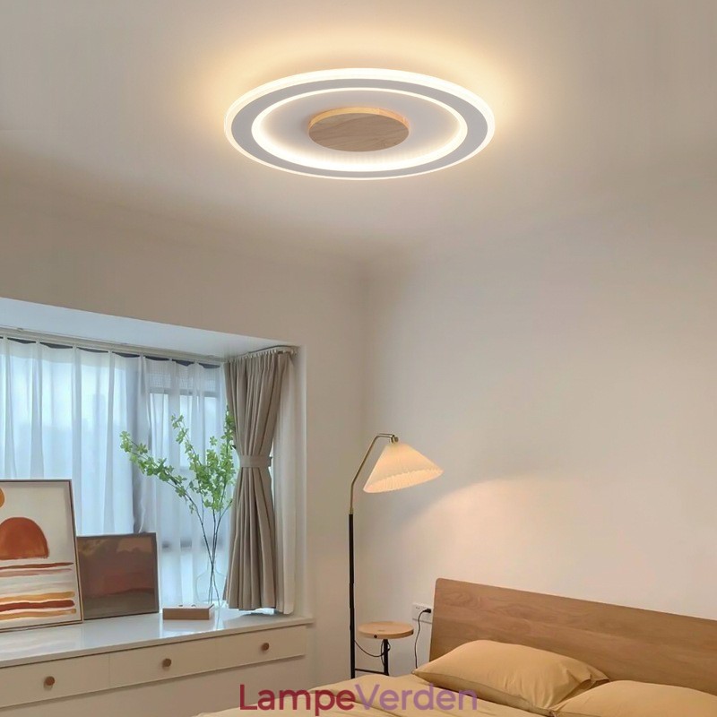 Rundt træ Moderne flush-mount loftslampe indendørs lysarmatur