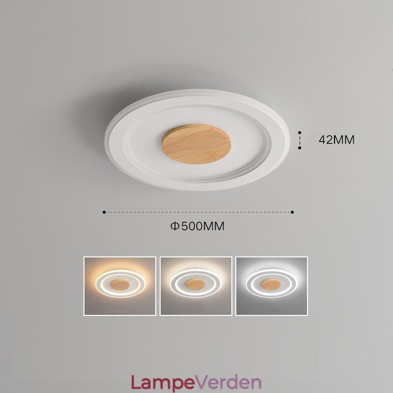 Rundt træ Moderne flush-mount loftslampe indendørs lysarmatur