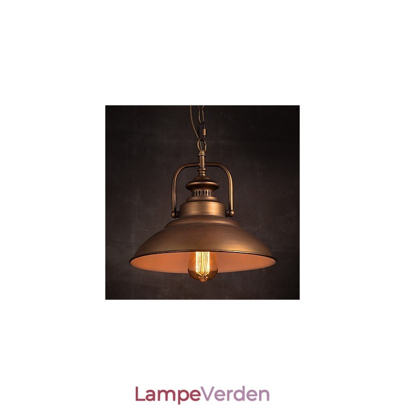 Retro pendel med metalparaplyskærm i gammel fabriksstil