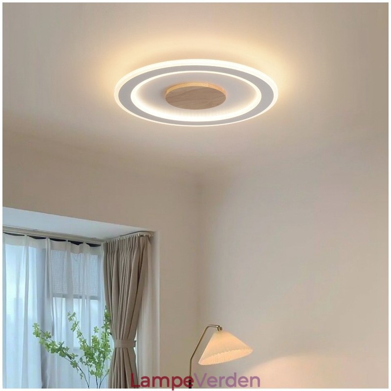 Rundt træ Moderne flush-mount loftslampe indendørs lysarmatur