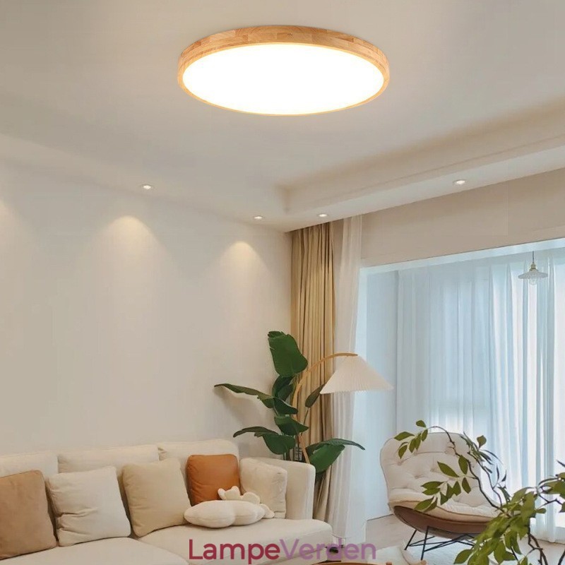 Rundt træ Moderne flush-mount loftslampe indendørs lysarmatur