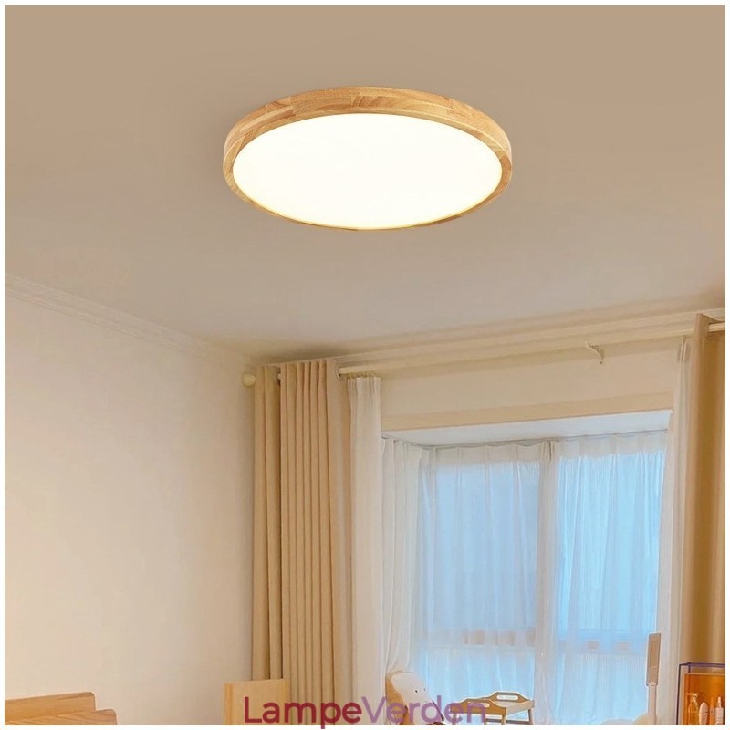 Rundt træ Moderne flush-mount loftslampe indendørs lysarmatur