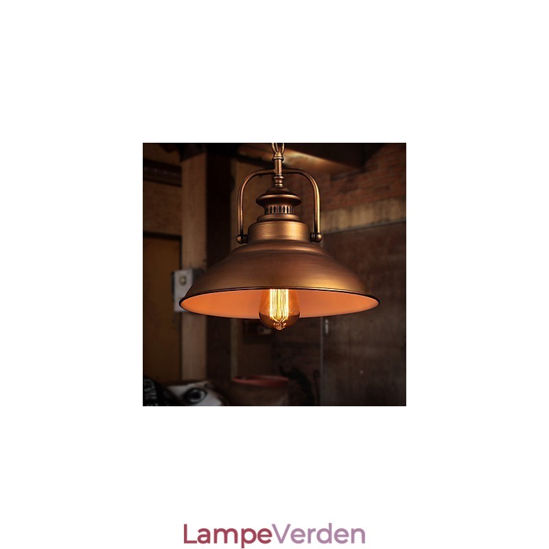 Retro pendel med metalparaplyskærm i gammel fabriksstil