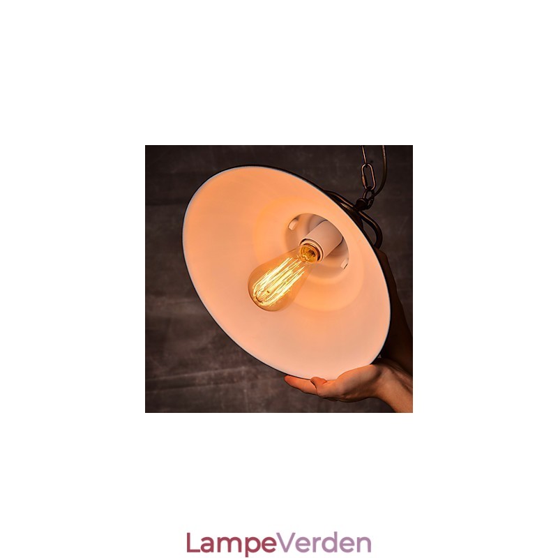 Retro pendel med metalparaplyskærm i gammel fabriksstil