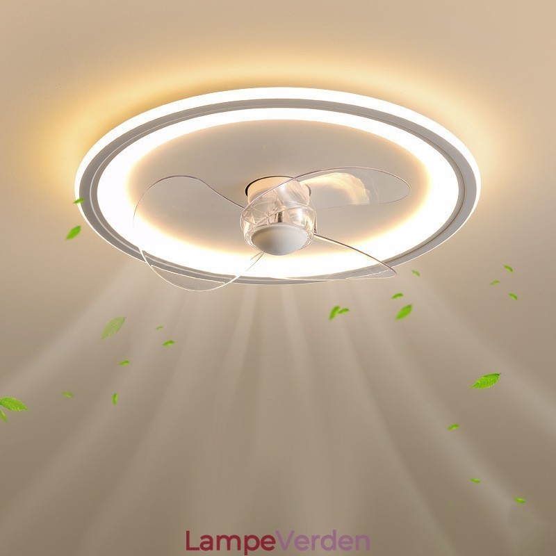 Nordic Round Ultratynd Silent Invisible Dæmpbar Flush Mounted Fan Light Full Spectrum Øjenbeskyttelse