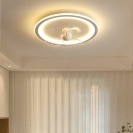 Nordic Round Ultratynd Silent Invisible Dæmpbar Flush Mounted Fan Light Full Spectrum Øjenbeskyttelse