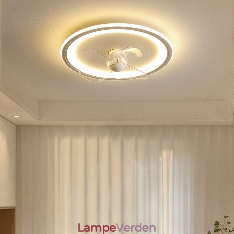 Nordic Round Ultratynd Silent Invisible Dæmpbar Flush Mounted Fan Light Full Spectrum Øjenbeskyttelse