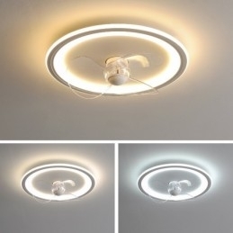 Nordic Round Ultratynd Silent Invisible Dæmpbar Flush Mounted Fan Light Full Spectrum Øjenbeskyttelse