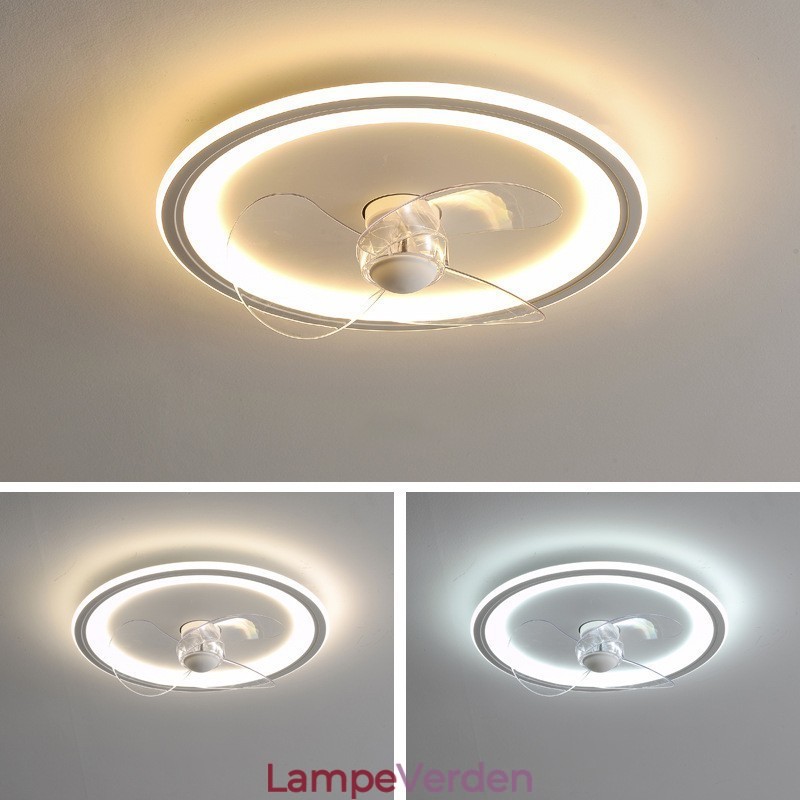 Nordic Round Ultratynd Silent Invisible Dæmpbar Flush Mounted Fan Light Full Spectrum Øjenbeskyttelse