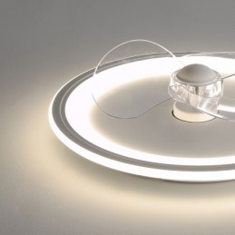 Nordic Round Ultratynd Silent Invisible Dæmpbar Flush Mounted Fan Light Full Spectrum Øjenbeskyttelse