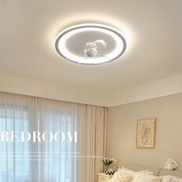 Nordic Round Ultratynd Silent Invisible Dæmpbar Flush Mounted Fan Light Full Spectrum Øjenbeskyttelse
