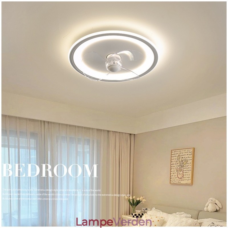 Nordic Round Ultratynd Silent Invisible Dæmpbar Flush Mounted Fan Light Full Spectrum Øjenbeskyttelse