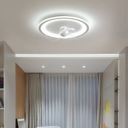 Nordic Round Ultratynd Silent Invisible Dæmpbar Flush Mounted Fan Light Full Spectrum Øjenbeskyttelse